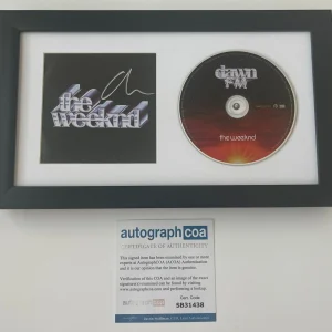 THE WEEKND ABEL TESFAYE SIGNED FRAMED & MATTED DAWN FM CD w/ AUTOGRAPH COA ACOA