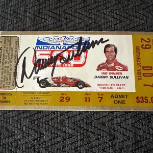 1986 Indy 500 Danny Sullivan Signed Ticket Stub (1985 Indy Race Winner)