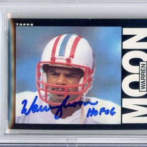 1985 TOPPS WARREN MOON SIGNED HOF ROOKIE CARD BAS BECKETT GEM MINT 10 AUTOGRAPH