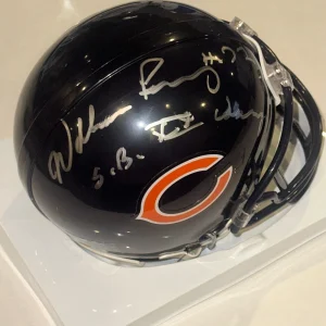 WILLIAM PERRY Signed Chicago BEARS Mini-helmet w/ Schwartz COA & SUPER BOWL Insc