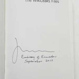 Julian Assange REAL SIGNED The Wikileaks Files Hardcover Book JSA LOA Autograph
