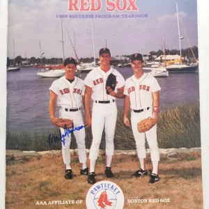 Brady Anderson SIGNED 1988 Pawtucket Red Sox Souvenir Program Yearbook COA