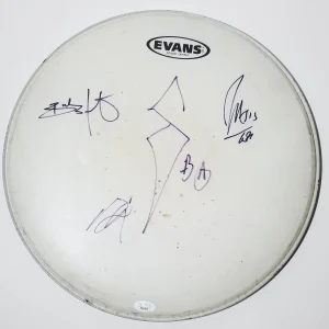 Shinedown SIGNED 14" Drumhead JSA LOA Autographed Brent Smith +3 w/ Band Logo