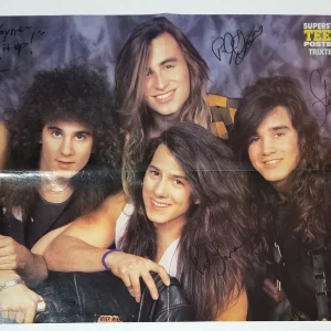 Trixter band REAL hand SIGNED Mag Foldout Poster COA Autographed Glam Rock all 4