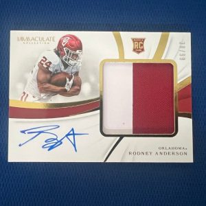 2019 IMMACULATE RODNEY ANDERSON OKLAHOMA RC AUTO PATCH JERSEY CARD /99 #109