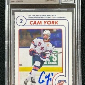 Cam York Signed USA NTDP Team Issued 1st Rookie Card BAS Certified Auto Grade 10