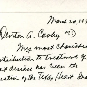 Dr Denton Cooley Texas Heart Surgeon Doctor Inventor Signed Autograph Quote