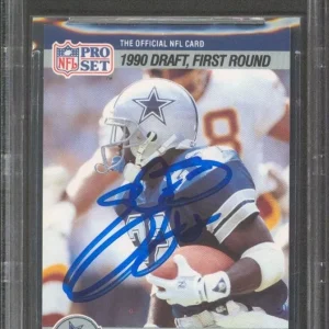 1990 Pro Set #685 Dallas Cowboys Emmitt Smith Signed Autograph Beckett BAS Slab