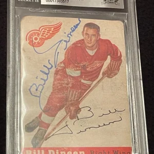 Bill Dineen Signed 1954-55 Topps Card #57 Detroit Red Wing Beckett Authenticated