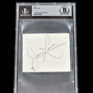 Jim James Lovell NASA Apollo Gemini Astronaut Signed Autograph BAS Beckett Slab