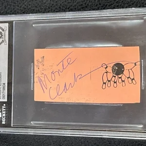 Monte Clark Signed Cut Autograph Detroit Lions #3 Beckett Certified