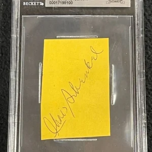 Chris Schenkel Signed Cut Autograph Legendary Sportscaster Beckett Certified