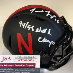 TOMMIE FRAZIER 94/95 NATIONAL CHAMPS SIGNED AUTO ECLIPSE MINI HELMET JSA COA *