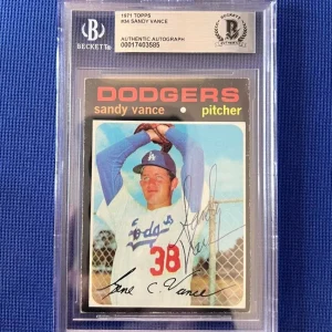 1971 TOPPS SANDY VANCE LOS ANGELES DODGERS SIGNED AUTOGRAPHED CARD #34 BECKETT