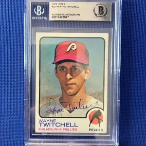 1973 TOPPS WAYNE TWITCHELL PHILADELPHIA PHILLIES SIGNED AUTOGRAPHED #227 BECKETT