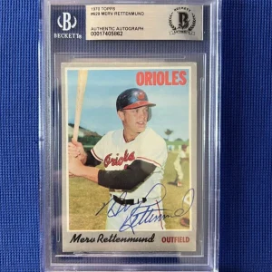 1970 TOPPS MERV RETTENMUND BALTIMORE ORIOLES SIGNED AUTOGRAPHED #629 BECKETT