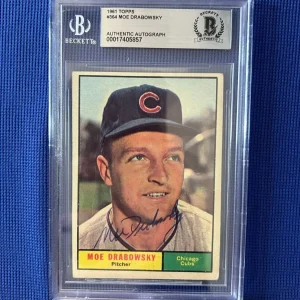 1961 TOPPS MOE DRABOWSKY CHICAGO CUBS SIGNED AUTOGRAPHED #364 BECKETT