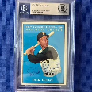 1961 TOPPS DICK GROAT PITTSBURGH PIRATES MVP SIGNED AUTOGRAPH #486 CARD BECKETT