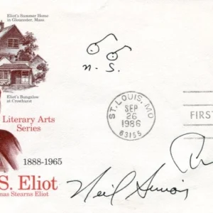 Edward Albee Neil Simon Broadway Playwright Author Signed Autograph FDC W Sketch
