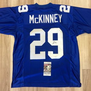 XAVIER MCKINNEY #29 NEW YORK GIANTS SIGNED AUTOGRAPHED CUSTOM JERSEY JSA COA