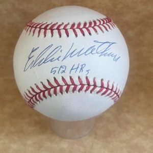EDDIE MATHEWS BRAVES 512 HRS SIGNED VINTAGE N.L. BASEBALL BECKETT AUTH