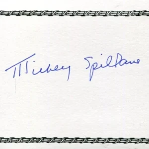Mickey Spillane Mystery Author King Of Pulp Fiction Signed Autograph Bookplate