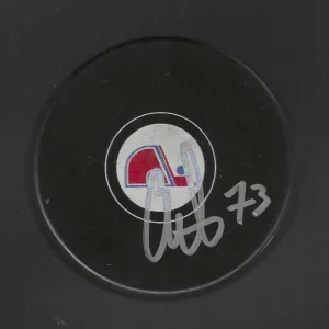 Alain Cote Signed Quebec Nordiques Puck