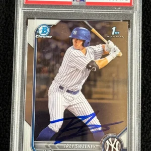 Trey Sweeney Signed 2022 Bowman Chrome Card #BCP-137 PSA/DNA Yankees