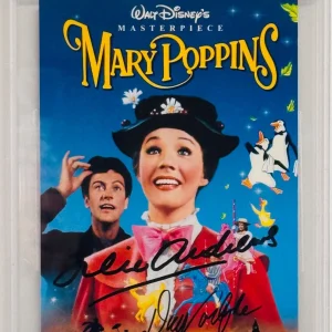 JULIE ANDREWS DICK VAN DYKE Signed Slabbed Mary Poppins DVD Cover BAS Graded 10