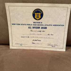 OWNED Chris Gedney All Division Award Liverpool HS Syracuse University Football