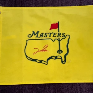 JOHN RAHM Signed Embroidered MASTERS Pin Flag Beckett Authenticated (BAS)