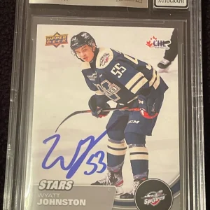 Wyatt Johnston Signed 2021-22 UD CHL Card #315 Beckett Authentic Auto Grade 10