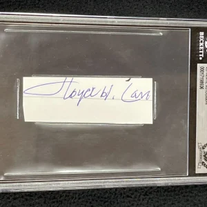 Lloyd Carr Signed Cut Autograph Michigan Wolverines #1 Beckett Certified