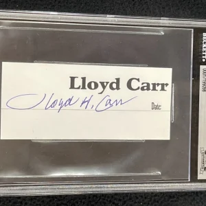 Lloyd Carr Signed Cut Autograph Michigan Wolverines #2 Beckett Certified