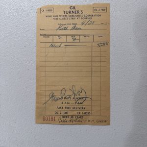 Personally Owned Keith Moon Cigarette Purchase Receipt Gil Turners Who 4/14/75