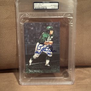 Philadelphia Eagles HOF Pete Pihos Signed GLAC Goal Line Art Card PSA Slabbed