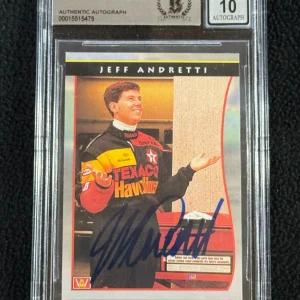 Jeff Andretti Signed 1992 All World Indy Card 40 Beckett Certified Auto Grade 10