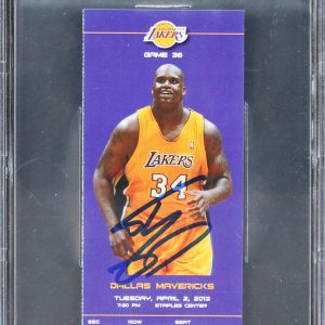 Shaquille O'Neal Signed 4/2/13 #34 Retirement Ticket Stub Auto 10! BAS Slabbed 1