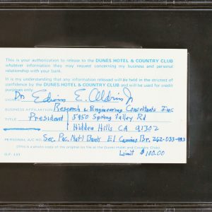 Edwin "Buzz" Aldrin Apollo 11 Authentic Signed 3.25 x 5.5 Index Card BAS Slabbed