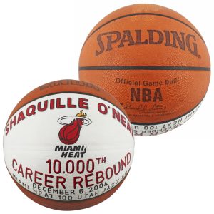 Shaquille O'Neal Game Used 10,000th Career Rebound Spalding NBA Game Basketball