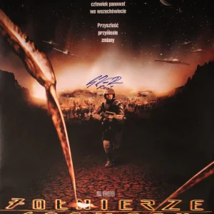 Starship Troopers OG Vintage Polish Movie Poster, SIGNED Casper Van Dien ACOA