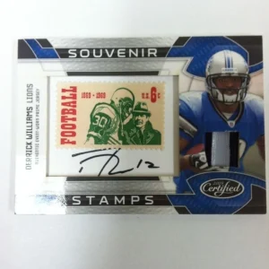 2009 PANINI SOUVENIR STAMPS DERRICK WILLIAMS AUTO PATCH STAMP #D 05/10 RARE