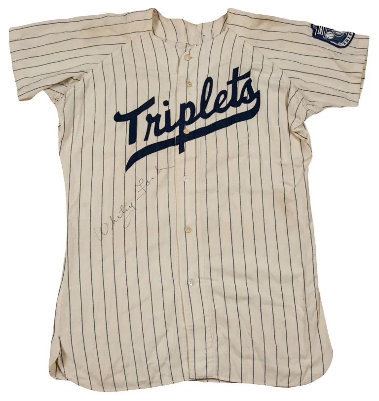 1949 WHITEY FORD SIGNED BINGHAMPTON YANKEES MINOR LEAGUE GAME USED JERSEY JSA COLLECTIBLE MEMORABILIA