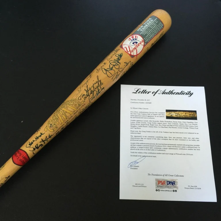 NEW YORK YANKEES HALL OF FAME & GREATS SIGNED COOPERSTOWN BAT 62 SIGS! PSA DNA COLLECTIBLE MEMORABILIA