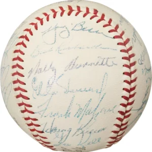 1957 All Star Game Team Signed Baseball Elston Howard Nellie Foxx Yogi Berra PSA