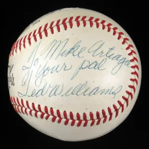 1950's Ted Williams Playing Days Single Signed National League Baseball JSA COA