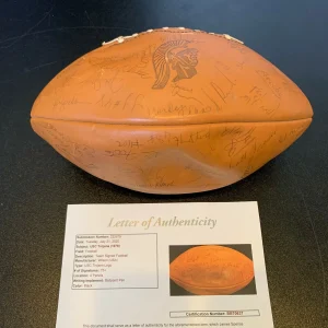 1978 USC Trojans Team Signed Wilson Game Model Football 75+ Sigs With JSA COA