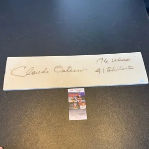 Claude Osteen Signed Inscribed 196 Wins Full Size Pitching Rubber With JSA COA