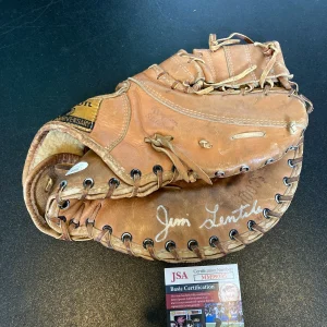 Jim Gentile Signed 1950's Game Model Baseball Glove With JSA COA