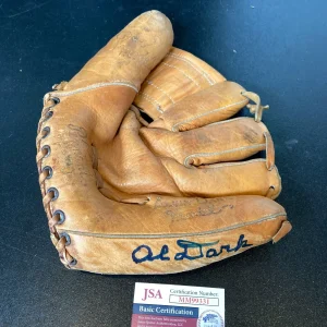 Al Dark Signed 1950's Game Model Baseball Glove With JSA COA